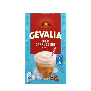 SNABBKAFFE ICED CAPPUCCINO Gevalia Iced Cappuccino har en god, välsmakande och uppfriskande smak med en iskall twist för dig som vill ha en uppiggande och kall förfriskning