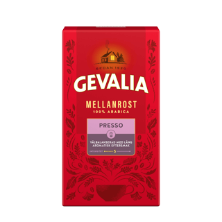 MELLANROST PRESSO MELLANROST Ett lite grövre malet kaffe som på bästa sätt utvecklar lång aromatisk eftersmak när det bryggs i en pressobryggare eller perkolator