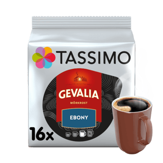 TASSIMO EBONY MÖRKROST Ett fylligt kaffe med mörkare rostning som ger en intensiv arom och en härlig eftersmak